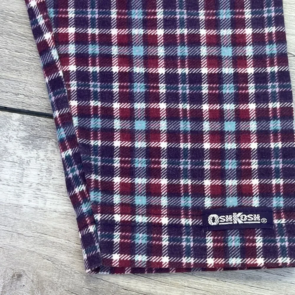 OshKosh BGosh Plaid Pants Size 3 T Toddler Made In USA Vintage Cotton Blend